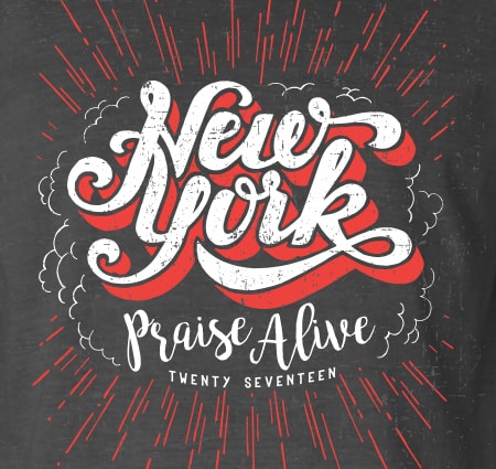 praise alive new york tshirt grey